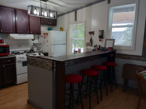 Bar and Kitchen with our new windows for a greater view.