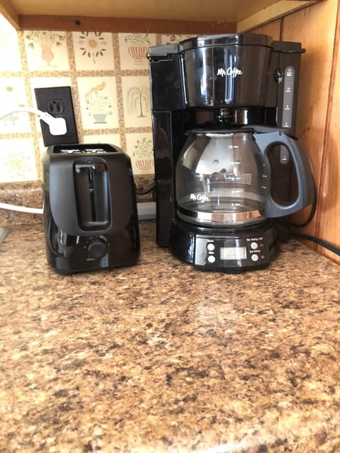 Several new small appliances including toaster and coffee maker with reusable filter