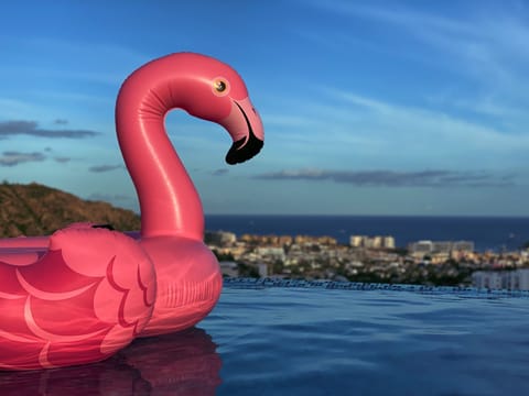 How can you resist a float in the infinity pool...overlooking all of Cabo