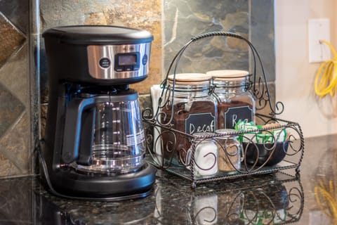 Complimentary coffee, sugar and sweetener