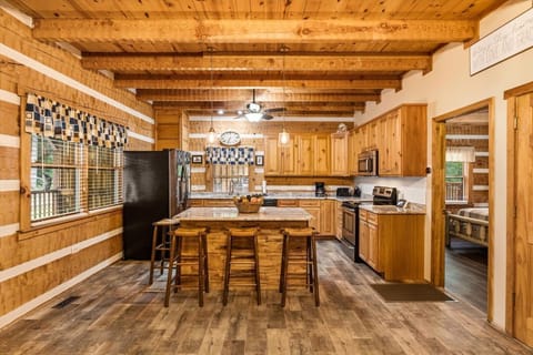 View of kitchen with island