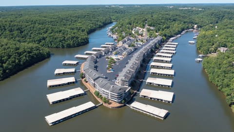 Overhead view of cove area - calm water no wake with slip