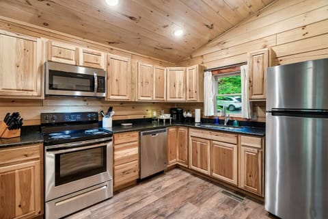 Full kitchen! With space for you to prepare a home cooked meal.