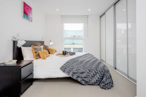 Lovely bedroom with nice outside view