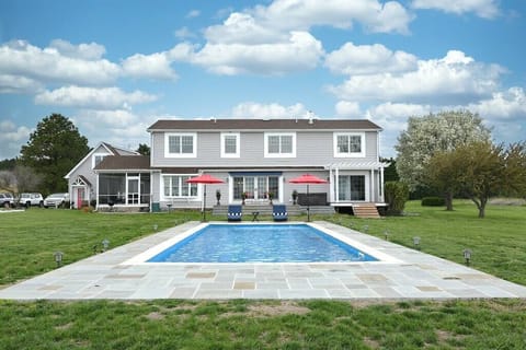 Fabulous waterfront pool and hot tub