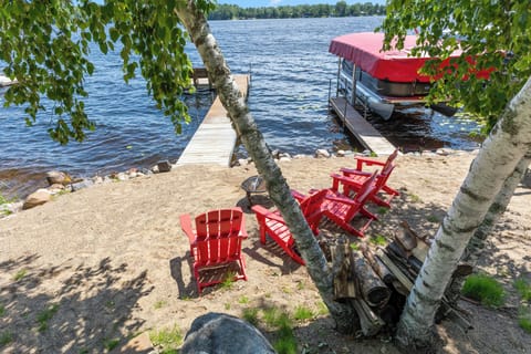 Private beach with nice swimming area.  Dock and area to slip your boat.