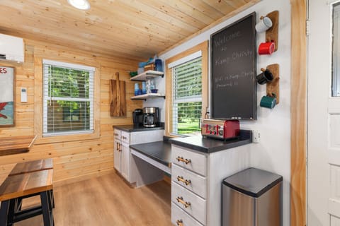 Coffee bar and built in buffet in dining area of kitchen