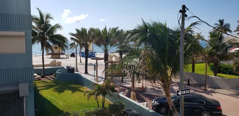 Morning coffee view from East sun deck of building