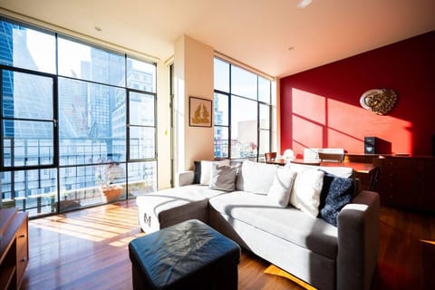 Get plenty of sun throughout the day from the spacious, full-glass living room.