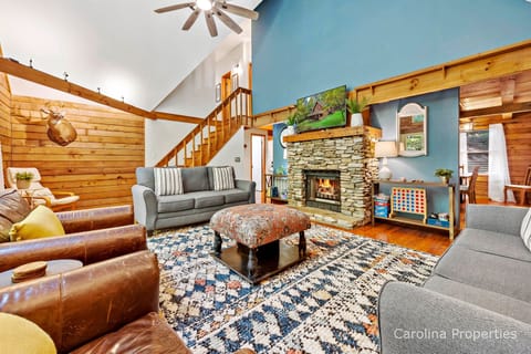 Keep warm with the gas fireplace