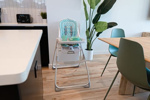 High chair with children's place setting