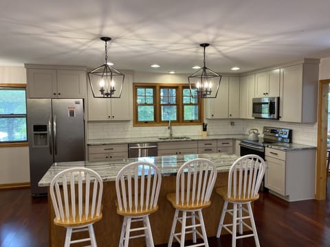 Large Kitchen Island with seating for 4.