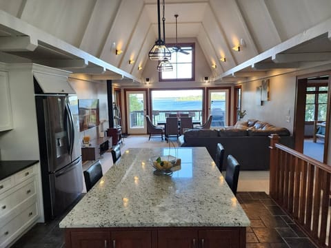 The kitchen island can sit 4 people!