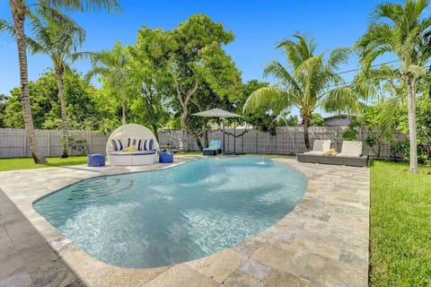 outdoor pool area