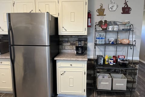 Stocked kitchen with essentials.