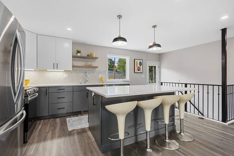 Spacious open concept kitchen and living room