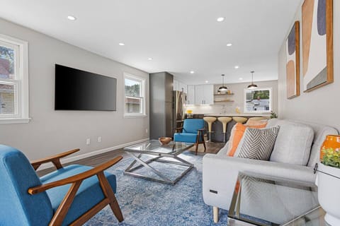 Spacious open concept kitchen and living room