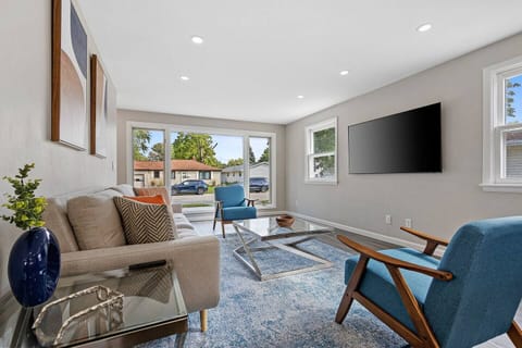Spacious open concept kitchen and living room