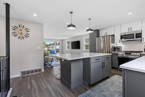 Spacious open concept kitchen and living room