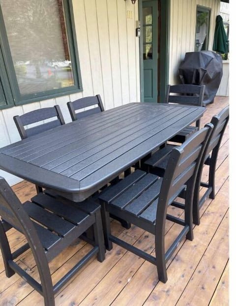 Dining table on front deck