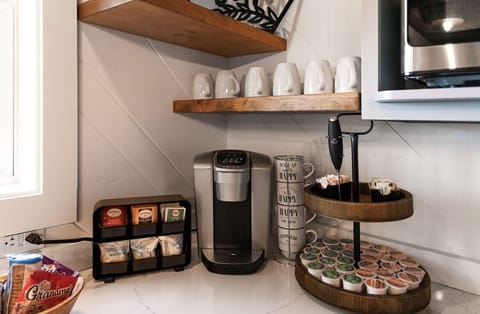 Coffee area with complimentary coffee, teas, and hot cocoa!  