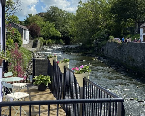 Riverside balcony and seating area for relaxing