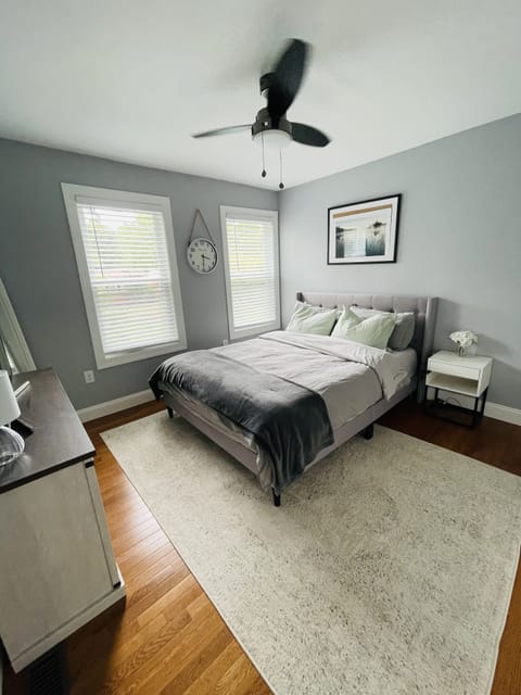 Bright space including a full length mirror. 