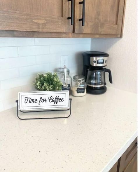 Coffee, creamer and sugar is available.