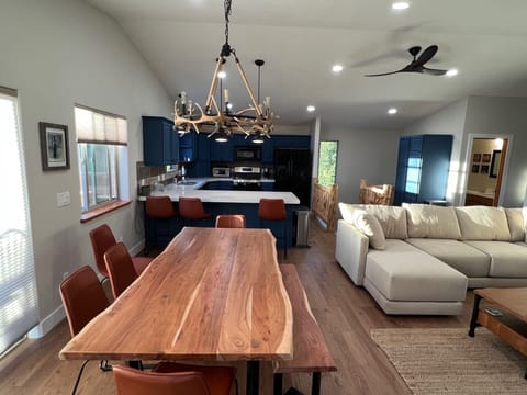 Dining table / sectional couch / kitchen 