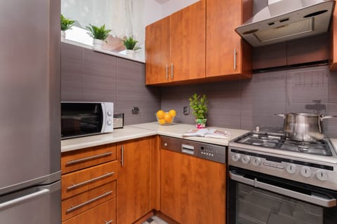 Modern, fully equipped kitchenette.