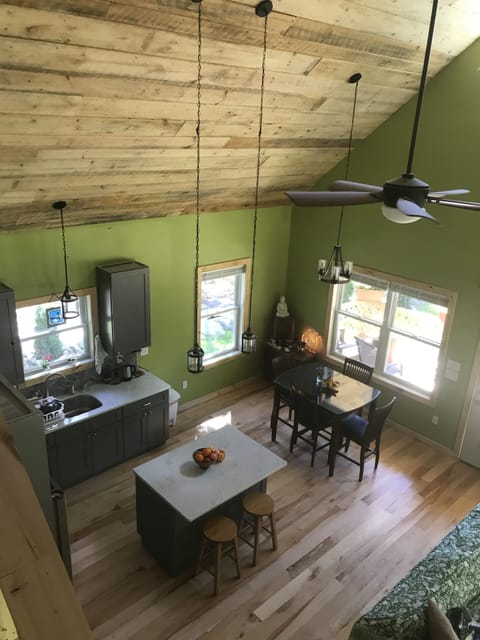 View from loft.  Paddle fans in every room and on porches.