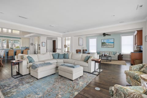 Living Room - Balcony Access, Fireplace, Sleeper Sofa + TV - Third Floor