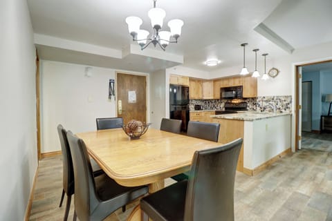 Open concept dining and kitchen.