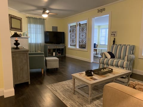 Comfortable space in living room with 55 inch TV