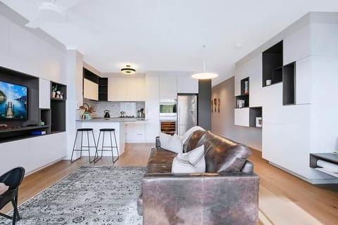 Living room and kitchen. 