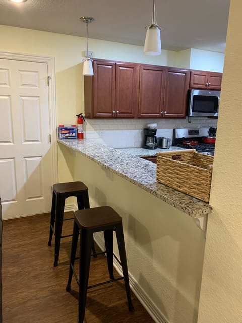 Spacious bar for extra seating 