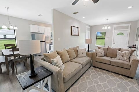Living room with two comfy sofas to relax on
