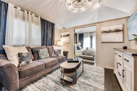 Enjoy a book or your favorite show in our spacious living room with comfy sofa and Smart TV.