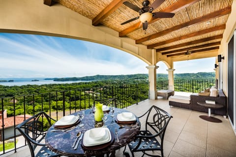 Spectacular view of Gulf of Papagayo from outdoor dining area on balcony