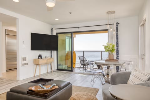 Sliding doors open to let in the fresh ocean air.