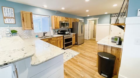 Kitchen fully stocked with your basic cooking necessities