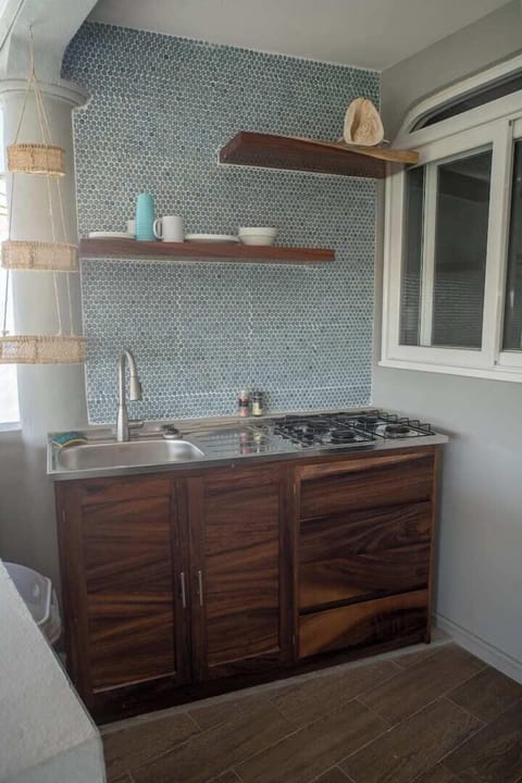 private outdoor kitchen. gas stovetop