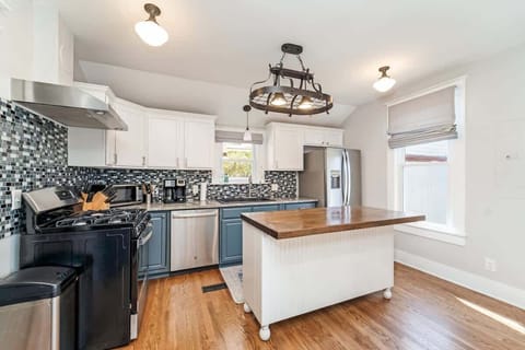 A fully-equipped kitchen is provided that you will love while preparing a delicious meal.