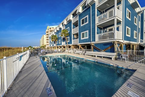 Private oceanfront balcony with direct views of Cherry Grove Beach. Oceanfront pool just steps from the sand