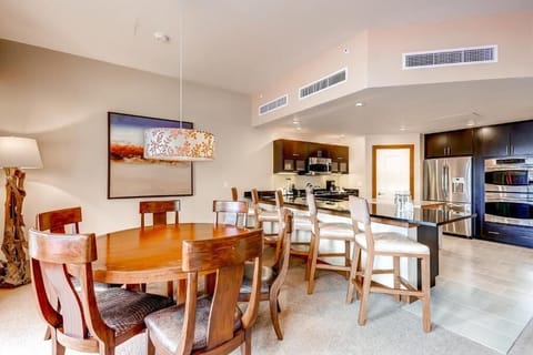 Reconnect with loved ones over a meal at the dining table.