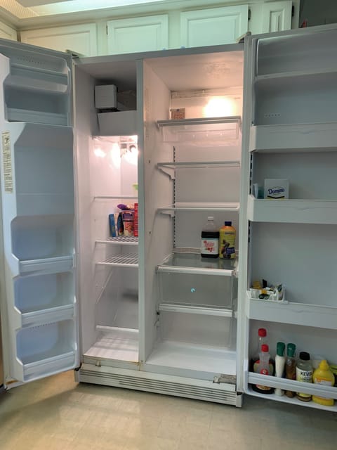 Lots of room in the fridge and cupboards. Stocked some condiments, seasonings.