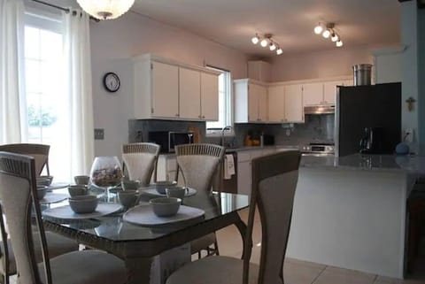 View of kitchen from dining room