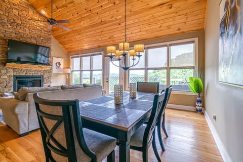Dining area off the living space with an incredible view.