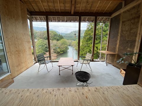 BBQ space overlooking the Takatoki River