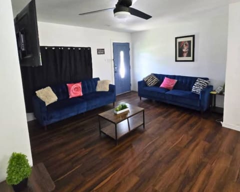 Living room with a flat TV